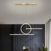 Nowoczesna lampa wisząca LED – Lidea złota, z regulacją barwy światła, delikatne, nastrojowe oświetlenie stołu w jadalni i kuchni