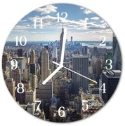 Zegar szklany okrągły Miasto