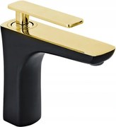 Mexen Indus bateria umywalkowa, czarna/złota - 744600-75