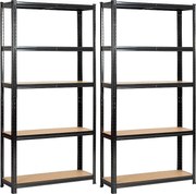 2x Regał metalowy garażowy 90x30x180 czarny