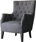 Poltrona Escandinava Tecido "Duchesse" - 76 x 83 x 100,5 cm - Cinza