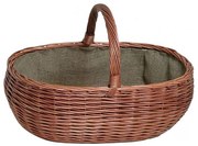 Kosz wiklinowy z rączką na drewno 40x65 cm