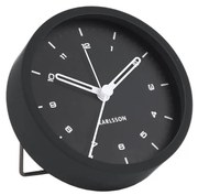 Czarny budzik Karlsson Tinge, ø 9 cm