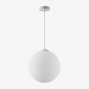 Żelazna Lampa Sufitowa Ze Szklaną Kulą Uvol Biała & Ø30 Cm - Sklum