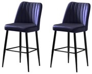 Zestaw krzeseł barowych Vento Sax Blue and Black, 2 szt., 2 szt.