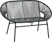 Outsunny Fotel Rattanowy w Stylu Boho, 132 cm x 72 cm x 83 cm, Czarny