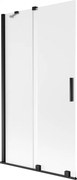 Mexen Velar parawan nawannowy 2-skrzydłowy rozsuwany 100 x 150 cm, szron, czarny - 896-100-000-31-70