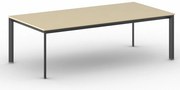 Stół konferencyjny do biura PRIMO INVITATION, 240x120 cm, czarna podstawa, brzoza