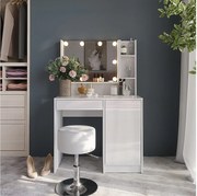 Stół do toalety biały/biały wysoki połysk 89.8x50.1x76 sherry