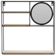 Półka dekoracyjna z małym lusterkiem, 3 poziomy, 49 x 41 cm