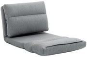 HOMCOM Fotel Podłogowy z Funkcją Łóżka, Regulowane Oparcie, Składany, do 120kg, 70 x 41 x 56 cm, Szary