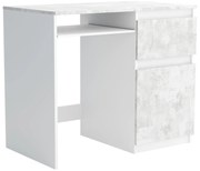 Biurko komputerowe młodzieżowe szkolne 90 cm REMI1 Biały/Beton