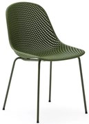 Ciemnozielone metalowe krzesło ogrodowe Quinby – Kave Home