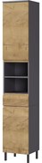 Ciemnoszara wysoka szafka łazienkowa w dekorze dębu 34x190 cm Salinas – Germania