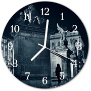 Zegar szklany okrągły Miasto zabytki