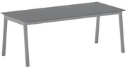 Stół konferencyjny do biura PRIMO BASIC, 200x90 cm, szaro-srebrna podstawa, grafit