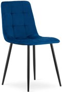 Komplet 4 szt. niebieskich krzeseł tapicerowanych W6-W25