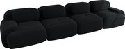 Sofa 4-osobowa z podłokietnikami i tapicerowanym oparciem, czarny sztruks - idealna do salonu
