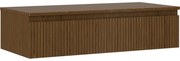 Mexen Rivel szafka łazienkowa podumywalkowa 100 cm z blatem, 1 szuflada, ryflowana , orzech - 91A20-10023-1-BFC86