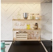 Organizer na półkę 45x40 cm złoty/brązowy