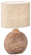 Brązowo-beżowa ceramiczna lampa stołowa z tekstylnym kloszem (wysokość 39 cm) Tobse – Fischer &amp; Honsel