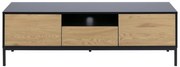 Czarno-naturalna szafka pod TV w dekorze dębu 140x45 cm Seaford – Actona