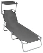 Składany leżak ogrodowy szary K9-T83