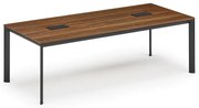 Stół konferencyjny PRIMO INVITATION, 240x120 cm, orzech + 2x port blatowy TYP I, czarny