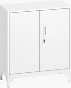 HOMCOM Szafa biurowa z metalu z zamykanymi drzwiami, biurko, 2-poziomowa konstrukcja, Biała