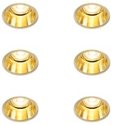 Zestaw 6 nowoczesnych reflektorów wpuszczanych w kolorze złotym - Dept