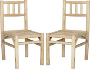 Zestaw 2 krzeseł ogrodowych z drewna tekowego - Jasny naturalny - TULUM od MYLIA