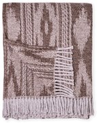 Brązowy pled z domieszką bawełny Euromant Zanzibar, 140x180 cm