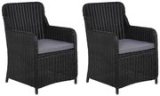 Fotele polirattanowe ogrodowe 2 szt czarne F0-C41