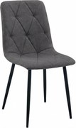 Ciemnoszare krzesło LIBRA STONE GREY z czarnymi nogami