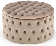 Beżowa pufa ze schowkiem w stylu glamour L6-R35
