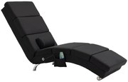 HOMCOM Fotel masujący, relaksacyjny, z funkcją leżenia i 8 punktami wibracyjnymi, 5 trybami, 56 x 168 x 84 cm, Czarny