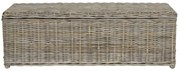 Skrzynia do przechowywania GAO z drewna kubu – 130 × 45 × 44 cm (dł. × szer. × wys.) – kolor szary naturalny