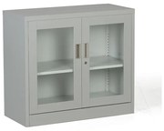 Metalowa szafa ze szklanymi drzwiami, demontowana, 900 x 800 x 400 mm