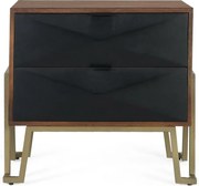 Table de chevet en bois de manguier avec tiroirs