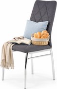 Ciemnoszare Nowoczesne Krzesło Pikowane H0-P77