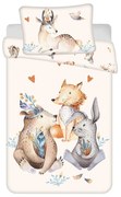 Beżowa bawełniana pościel dziecięca do łóżeczka 100x135 cm Animals "Woodland" – Jerry Fabrics
