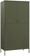 Metalowa dwudrzwiowa szafa wielofunkcyjna oliwkowozielony A3-R19