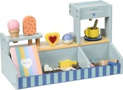 AIYAPLAY Lodziarnia dla Dzieci, Stanowisko z Lodami, Bogaty Zestaw, Wspiera Fantazję i Umiejętności Motoryczne, Jasnoniebieski