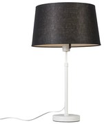Lampa stołowa biała z czarnym kloszem 35 cm regulowana - Parte Nowoczesny Oswietlenie wewnetrzne