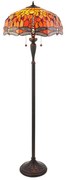 Endon 64070 - Lampa podłogowa Tiffany DRAGONFLY 2xE27/60W/230V śr. 50 cm