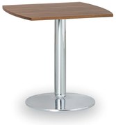 Stolik konferencyjny ZEUS II, 66x66 cm, chromowana podstawa, orzech