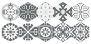 Zestaw 10 naklejek na podłogę Ambiance Hexagons Rosito, 20x18 cm
