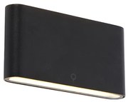 Zewnetrzna Nowoczesna lampa ścienna zewnętrzna czarna 17,5 cm z LED IP65 - Batt Nowoczesny Oswietlenie zewnetrzne