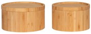 Bambusowe pojemniki zestaw 2 szt. z pokrywką/dekoracyjne w naturalnym kolorze ø 15x8 cm Chefalu – House Nordic