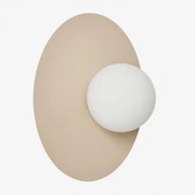 Anine Kinkiet Ścienny Z Żelaza I Szkła Kremowa Tapioca & Ø30 Cm - Sklum